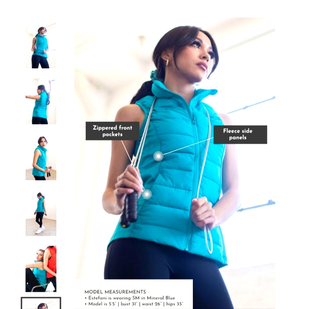 ✨️NWT Savvi Teal puffer vest - activewear
